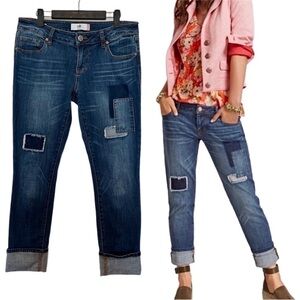 Cabi Slim Boyfriend Patchwork Jeans Size 4